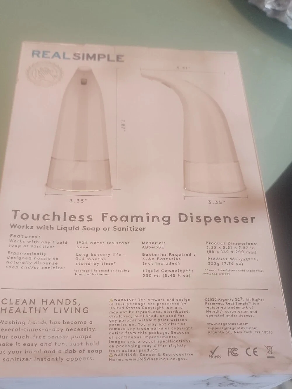 Simple White Touch-Free Foaming Soap Dispenser
